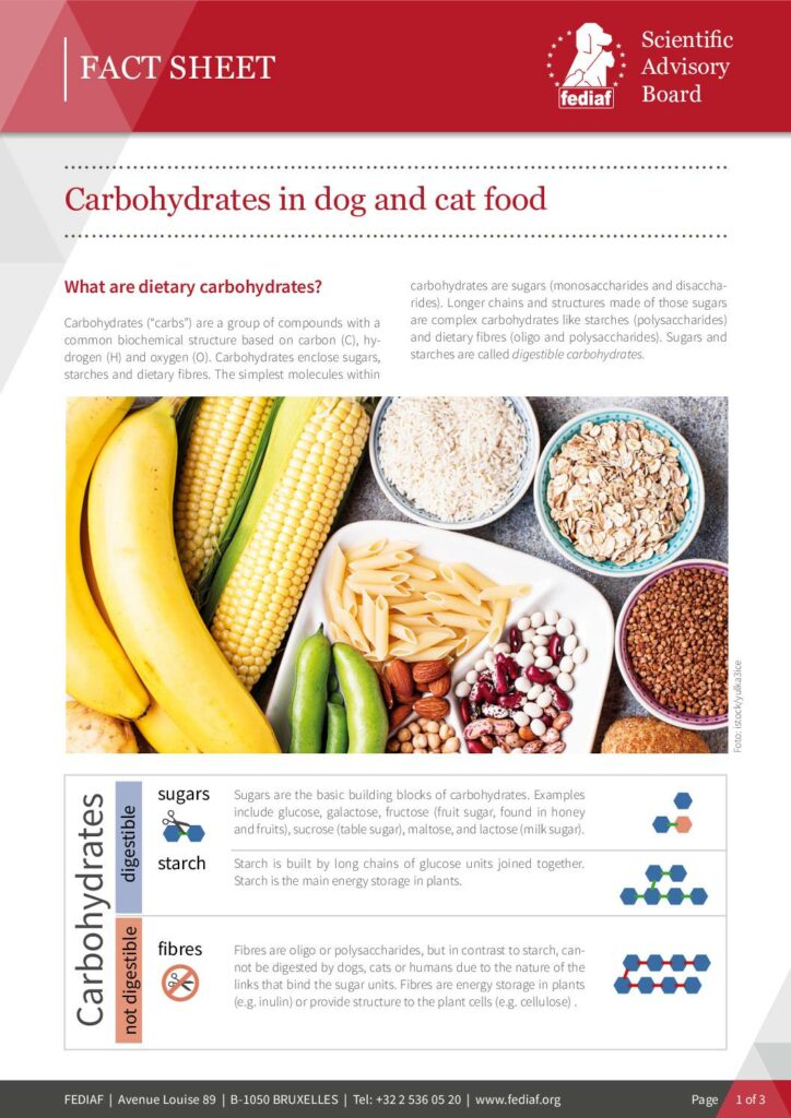 Carbohydrates in dog and cat food cover
